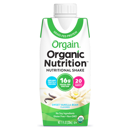 Organic Nutrition Shake Sweet Vanilla Bean Single Serving Pack