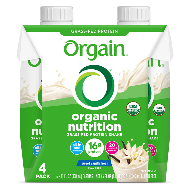 Organic Nutrition Shake Sweet Vanilla Bean 4 Pack