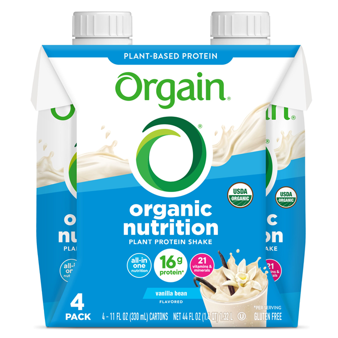 Vegan Organic Nutrition Shake Sweet Vanilla Bean 4 Pack