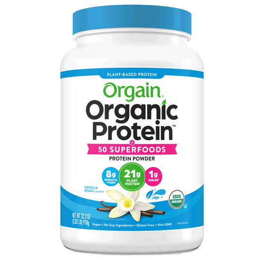 Organic Protein + Superfoods Protein Powder Plant Based Vanilla Bean 18 Servings